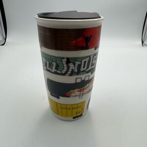 Starbucks Chicago Train Ceramic Insulated Travel Tumbler Mug 12oz Graffiti 2016